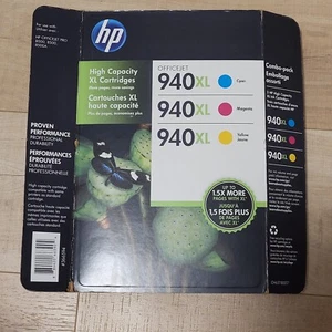 HP 940XL Cyan/Magenta/Yellow High Yield Ink Genuine Cartridge Bundle Exp 5/2019 - Picture 1 of 3
