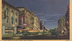 Center Street & Hotel Golden - Reno, Navada - ropa de cama publicada - Imagen 1 de 3