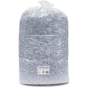 Crinkle Paper Shreds White Shredded Hamper Box Gift Filler Fill Stuffing 5kg - Foto 1 di 5