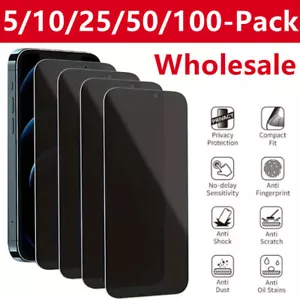 Wholesale Privacy Glass Screen Protector for iPhone 16 Pro Max 15 14 13 12 11 XR - Picture 1 of 14