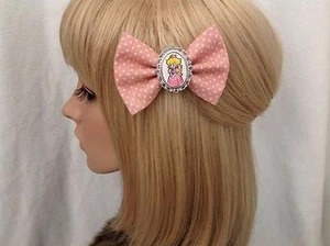 Princesa Melocotón arco de pelo clip rockabilly pin up Mario Nintendo hermanos Luigi margarita - Imagen 1 de 1