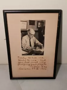 vintage GEORGE ADE 1939 Photo double Signature framed - Picture 1 of 5