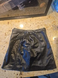 Wilson Leather Maxima Black Leather Skirt sz. 6 - Picture 1 of 6