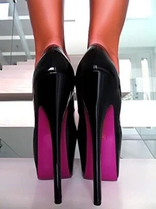 Zapatos de tacón alto Diamantique originales plataforma A125 negros 37 - Imagen 1 de 8