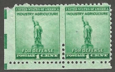 U.S., 1940, Scott #899 Pair, Imperf Error at Left and 5 Perfs Between, Mint, NH - Image 1 of 2