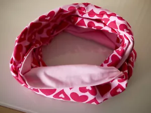 Children/Ladies Scarf,Loop, Loop Scarf, Jersey Scarf Hearts Pink - Bild 1 von 4