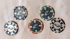Philadelphia Eagles golf ball marker poker chip 5 pc set - Picture 1 of 1