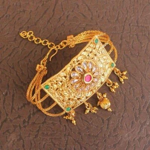 Gold Plated Bajuband Traditional Kundan Stone Studded For women - Picture 1 of 35