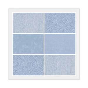 Lote de 6 cuartos de grasa, AZUL CLARO BEBÉ, 100% paquete de tela de algodón acolchado - Imagen 1 de 5