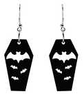 Vintage Bat Coffin Drop Earrings Punk Earrings Goth Halloween Party Jewelry Gift