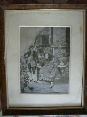 TABLEAU SOIE TISSEE NEYRET FRERES la marchande de fleurs - Photo 1/3