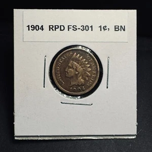 1904 Indian Cent Re-Punched Date RPD FS-301 - Picture 1 of 6