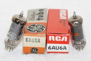 2- Vintage Used Type 6AU6 Audio Vacuum Tubes ~ GE & RCA ~ Test Very Good - Picture 1 of 6