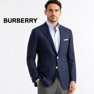 Blazer Burberry Custom Azul Marino 44R sin etiqueta de talla ligeramente usado Hecho en EE. UU. Logotipo de latón - Imagen 1 de 6