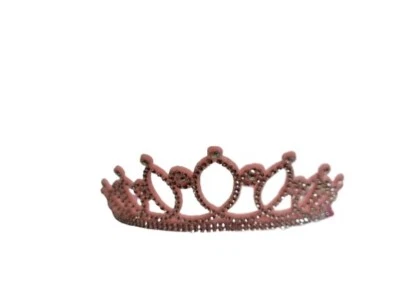 NUEVO Diadema Tiara Diamante Fieltro Rosa Corona Reina Rey Disfraz Libro Día Gallina Foto 1 de 2