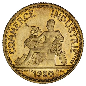 France 1 franc 1920 ESSAI Chambre de Commerce FDC pièce de monnaie française - Imagen 1 de 2