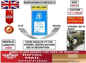 STROBEL560-10 QUICK ELEC SYSTEM: 1717 SRUE S=100/16 CURVED INDST SEW MCHN NEEDLE - Picture 1 of 6