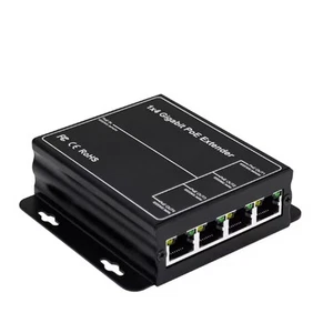 4 Port Gigabit POE Extender 100/1000Mbps 90W 1in 4 Out PoE Repeater DIN2232 - Picture 1 of 10