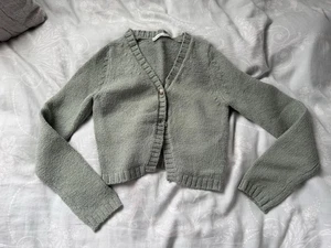 Abercrombie & Fitch Green Cropped Cardigan Size XS - Picture 1 of 4
