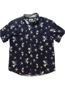 Tommy Bahama Men's Large - Toucan Do Short Sleeve Button Shirt Navy Blue Pocket - Picture 1 of 19