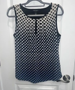 White House Black Market Lined Tank Key Hole Blouse Women's Size Medium - Picture 1 of 5