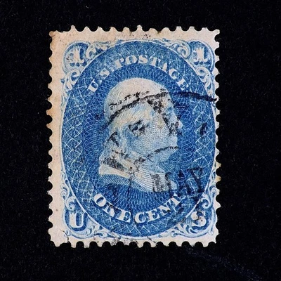 Sello usado lss siglo XIX de Estados Unidos en estado bastante bueno luz de centrado cancelación Foto 1 de 2