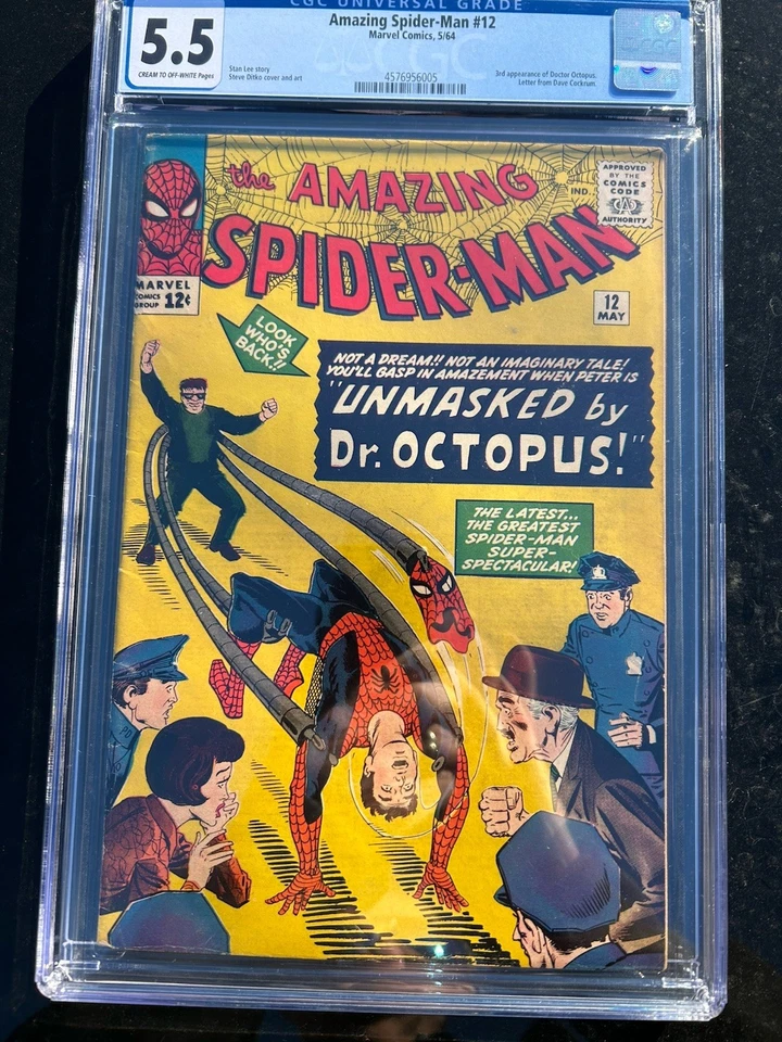 Amazing Spider-Man 12 1964 Marvel Comics CGC F- 5.5 3rd App Doctor Octopus - Image 1 of 2