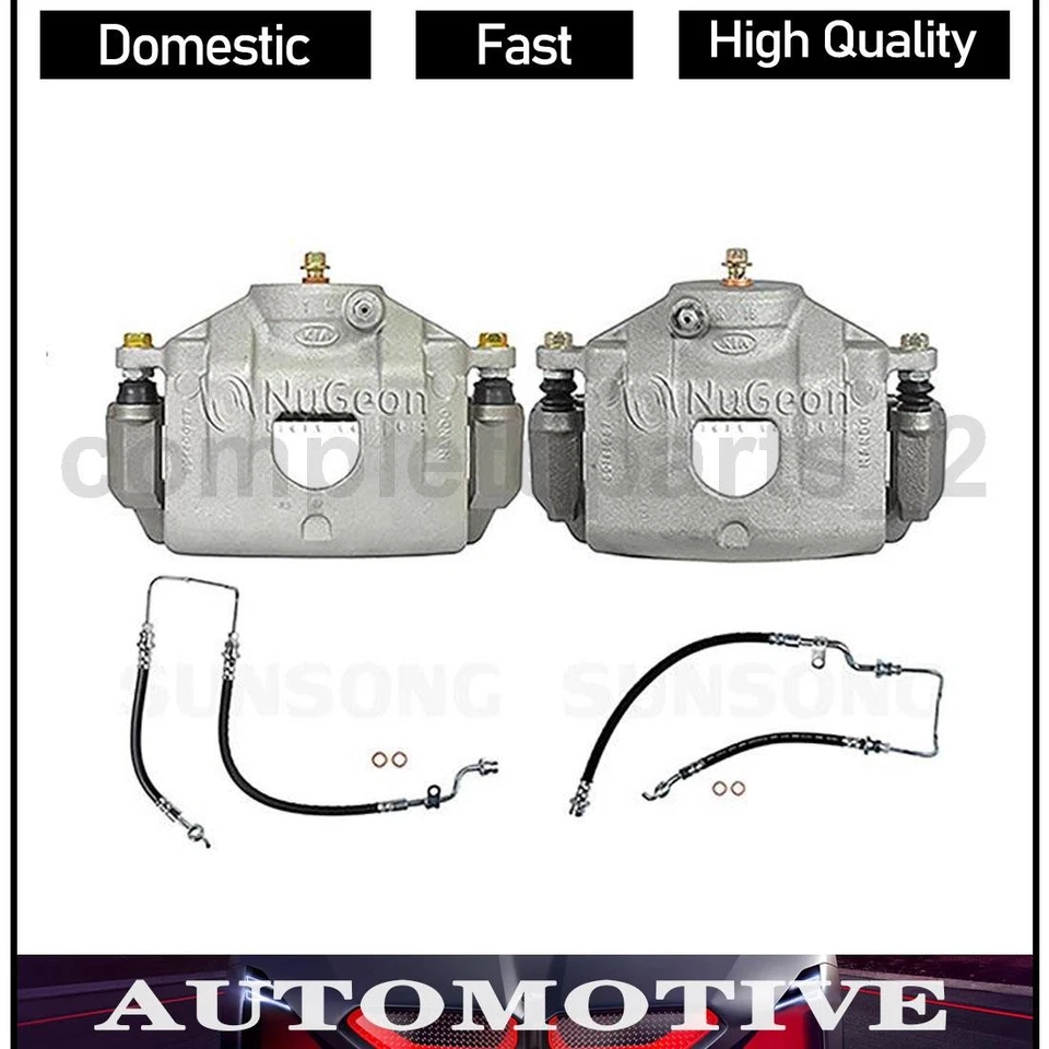 4x Pinzas delanteras y línea de manguera de freno delantero para Kia Spectra 2,0 L Foto 1 de 4