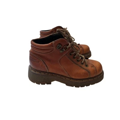 Botas Gruesas De Colección Dr Doc Martens 9352 Niños 4 Cuero Marrón Con Cordones Combate Foto 1 de 4