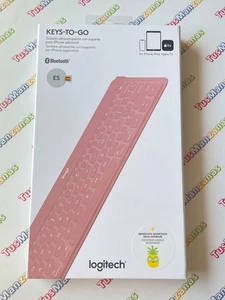 TECLADO LOGITECH KEYS TO GO ROSA ESPAÑOL /  PARA APPLE IPAD IPHONE / BLUETOOTH - Imagen 1 de 4