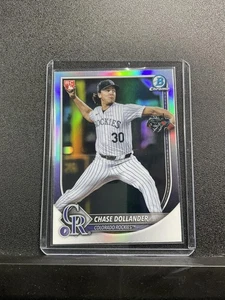 2025 Bowman Chrome Chase Dollander #62b Red Rookie Redemption Rockies (RC) - Bild 1 von 2