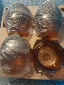 Set Of 4 Joy Mangano Amber Glass Candle Votives New Home Shopping Network - Picture 1 of 6