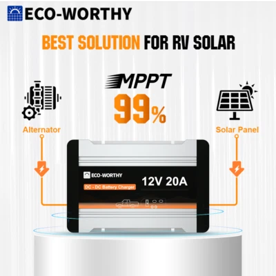 ECO-WORTHY 12V 40A DC to DC Charger On-Board MPPT Battery Charger for RV