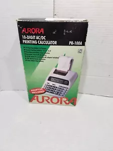 Aurora PR-100A 10-Digit Big Number LCD Screen AC/DC Printing Calculator - Picture 1 of 6