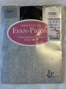 Evan-Picone Pantyhose Business Sheer Off Black Medium. New Old Stock - Picture 1 of 2