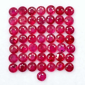 2.80 To 3 mm Natural Ruby Round Cut Lot 30 Pcs Calibrated Faceted Loose Gemstone - Picture 1 of 6