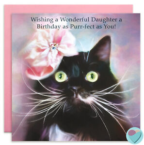 Daughter Birthday Card Girls her Lady Women to from Cat Kitten Lover Juniperlove