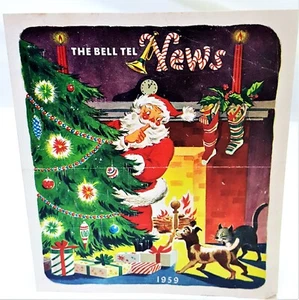 1959 Bell Tel Christmas Sales 2 Page Vintage Print Ad Brochure Telephone 50s MOD - Picture 1 of 6