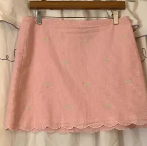 Vineyard Vines Women’s Cotton Striped Seersucker Whale Scallop Hem Skirt Size 10 - Picture 1 of 3
