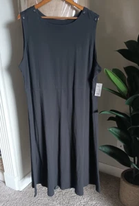 NWT Croft & Barrow Basic Black Sleeveless Tank Midi Dress Cotton Spandex 3X - Picture 1 of 6