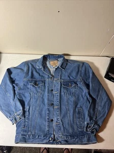 Vintage OPEN TRAILS 90s MENS HEAVY DENIM JEAN JACKET Size Medium - Picture 1 of 9