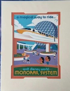 2025 Disney Parks Dave Perillo Epcot Monorail Magical Way To Ride 14x18" Print - Picture 1 of 2