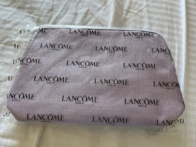Nuevo en bolsa-NIP- LANCOME Bolsa de Maquillaje Cosmético Lila Tejido Brillante 10"x6.5"x 2.5" Foto 1 de 2