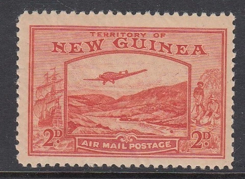 New Guinea 1939 2d BULOLO AIRMAIL Mint Hinged aged gum Cover