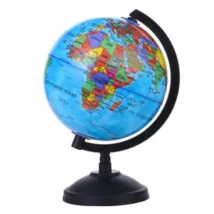 World Globe Earth Map Rotating Geography Ocean Classroom Learning Desktop Home - Picture 1 of 12