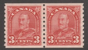 EDSROOM-ES-1057 CANADA 1930 KGV PF 8.5 COIL PR SCOTT 181-LH TOP-2 STAMPS-XF $70 - Picture 1 of 2
