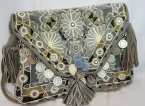 ibBan Anthropologie Khanna Clutch Grey Crossboby Envelope Clutch - Picture 1 of 10
