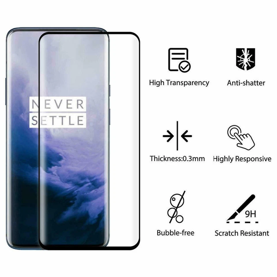 For OnePlus 13R Ace 5 Pro 10T 9R Full Cover Tempered Glass Screen Protector 9H - Image 1 of 4