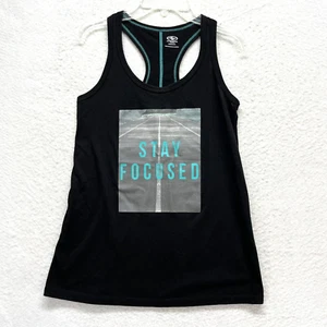 Athletic Works Tank Top Activewear Womens Size XS - Black "Stay Focused" Graphic - Picture 1 of 12