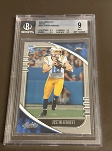 2020 ABSOLUTE RETAIL #167 JUSTIN HERBERT ROOKIE RC BGS 9 LA Chargers - Picture 1 of 2